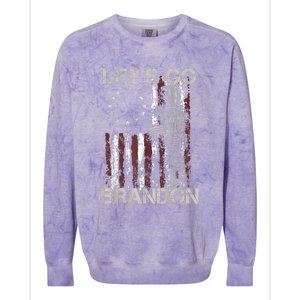 Lets Go Brandon Gun American Flag Patriots Let's Go Brandon Colorblast Crewneck Sweatshirt