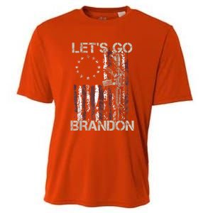 Lets Go Brandon Gun American Flag Patriots Let's Go Brandon Cooling Performance Crew T-Shirt