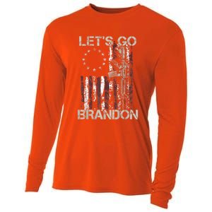 Lets Go Brandon Gun American Flag Patriots Let's Go Brandon Cooling Performance Long Sleeve Crew