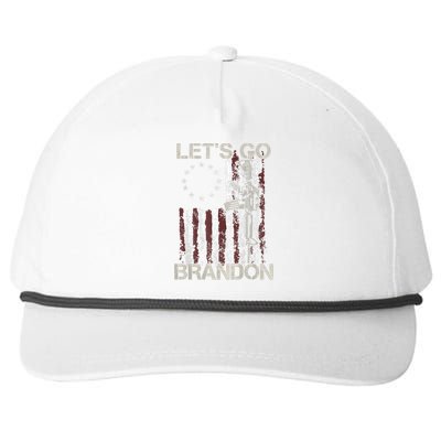 Lets Go Brandon Gun American Flag Patriots Let's Go Brandon Snapback Five-Panel Rope Hat