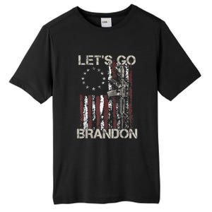 Lets Go Brandon Gun American Flag Patriots Let's Go Brandon Tall Fusion ChromaSoft Performance T-Shirt