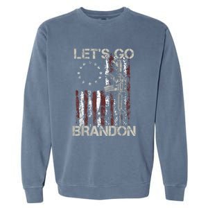 Lets Go Brandon Gun American Flag Patriots Let's Go Brandon Garment-Dyed Sweatshirt