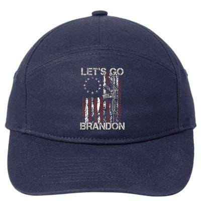 Lets Go Brandon Gun American Flag Patriots Let's Go Brandon 7-Panel Snapback Hat