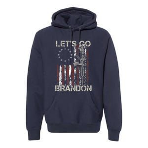 Lets Go Brandon Gun American Flag Patriots Let's Go Brandon Premium Hoodie