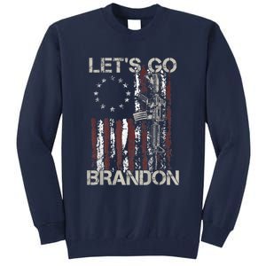 Lets Go Brandon Gun American Flag Patriots Let's Go Brandon Tall Sweatshirt