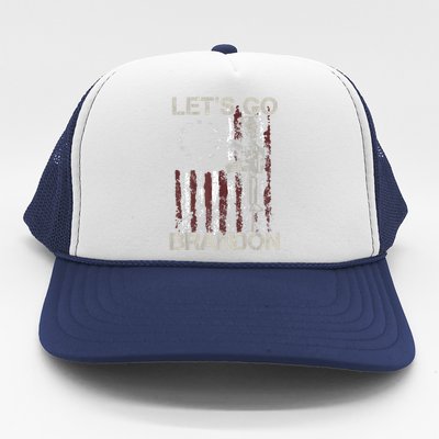 Lets Go Brandon Gun American Flag Patriots Let's Go Brandon Trucker Hat