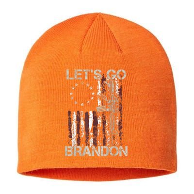 Lets Go Brandon Gun American Flag Patriots Let's Go Brandon Sustainable Beanie