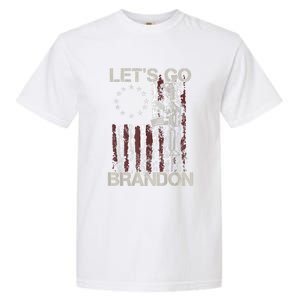 Lets Go Brandon Gun American Flag Patriots Let's Go Brandon Garment-Dyed Heavyweight T-Shirt