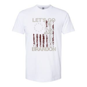 Lets Go Brandon Gun American Flag Patriots Let's Go Brandon Softstyle CVC T-Shirt