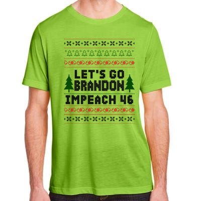 Let''s Go Brandon Impeach 46 Anti Biden Chant Ugly Christmas Adult ChromaSoft Performance T-Shirt