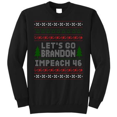 Let''s Go Brandon Impeach 46 Anti Biden Chant Ugly Christmas Sweatshirt