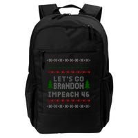 Let''s Go Brandon Impeach 46 Anti Biden Chant Ugly Christmas Daily Commute Backpack