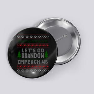 Let''s Go Brandon Impeach 46 Anti Biden Chant Ugly Christmas Button