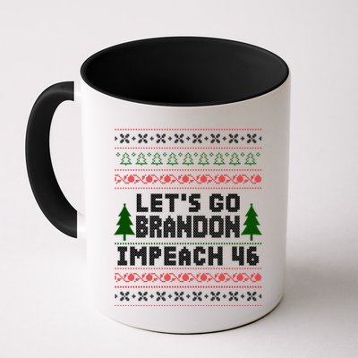 Let''s Go Brandon Impeach 46 Anti Biden Chant Ugly Christmas Mug
