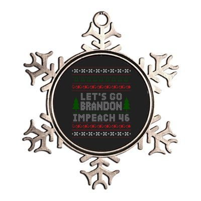 Let''s Go Brandon Impeach 46 Anti Biden Chant Ugly Christmas Metallic Star Ornament