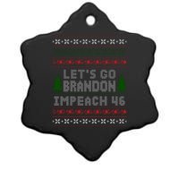 Let''s Go Brandon Impeach 46 Anti Biden Chant Ugly Christmas Ceramic Star Ornament