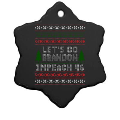 Let''s Go Brandon Impeach 46 Anti Biden Chant Ugly Christmas Ceramic Star Ornament