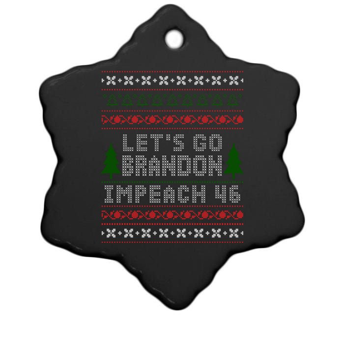 Let''s Go Brandon Impeach 46 Anti Biden Chant Ugly Christmas Ceramic Star Ornament