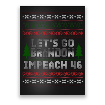 Let''s Go Brandon Impeach 46 Anti Biden Chant Ugly Christmas Poster