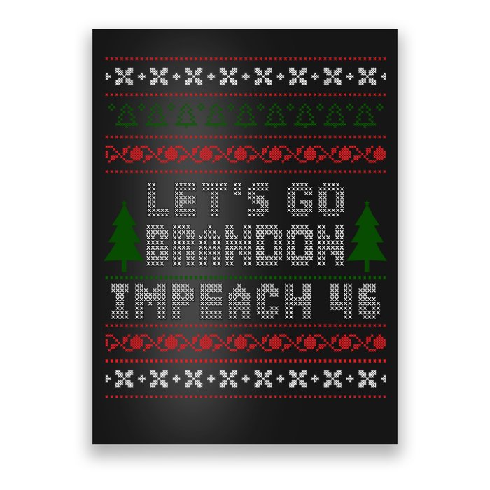 Let''s Go Brandon Impeach 46 Anti Biden Chant Ugly Christmas Poster