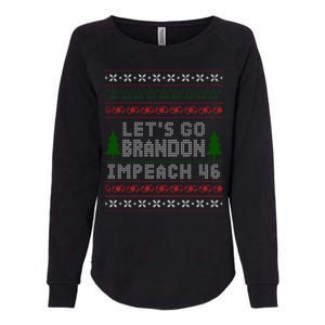 Let''s Go Brandon Impeach 46 Anti Biden Chant Ugly Christmas Womens California Wash Sweatshirt