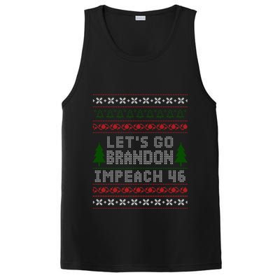 Let''s Go Brandon Impeach 46 Anti Biden Chant Ugly Christmas PosiCharge Competitor Tank