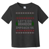 Let''s Go Brandon Impeach 46 Anti Biden Chant Ugly Christmas Toddler T-Shirt