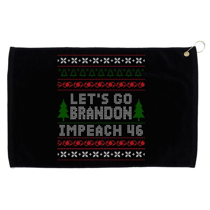 Let''s Go Brandon Impeach 46 Anti Biden Chant Ugly Christmas Grommeted Golf Towel