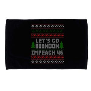 Let''s Go Brandon Impeach 46 Anti Biden Chant Ugly Christmas Microfiber Hand Towel