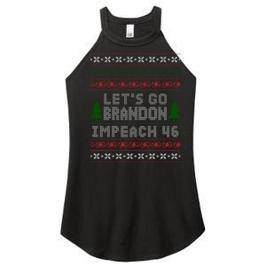 Let''s Go Brandon Impeach 46 Anti Biden Chant Ugly Christmas Women's Perfect Tri Rocker Tank