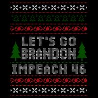 Let''s Go Brandon Impeach 46 Anti Biden Chant Ugly Christmas Kids T-Shirt