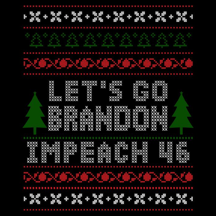 Let''s Go Brandon Impeach 46 Anti Biden Chant Ugly Christmas Kids T-Shirt