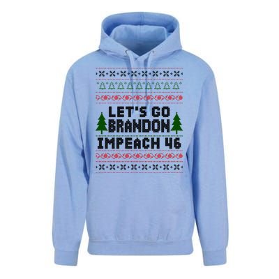 Let''s Go Brandon Impeach 46 Anti Biden Chant Ugly Christmas Unisex Surf Hoodie