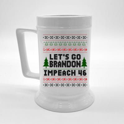 Let''s Go Brandon Impeach 46 Anti Biden Chant Ugly Christmas Beer Stein