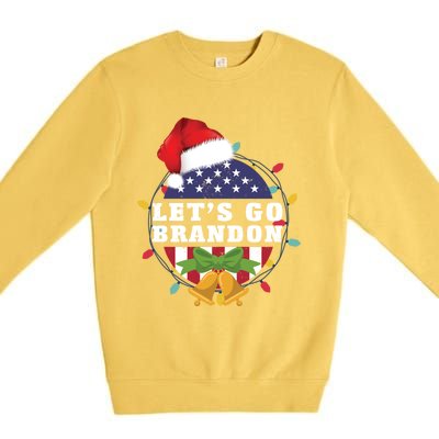 Lets Go Brandon Christmas Theme Gift Premium Crewneck Sweatshirt