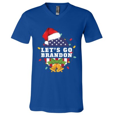 Lets Go Brandon Christmas Theme Gift V-Neck T-Shirt