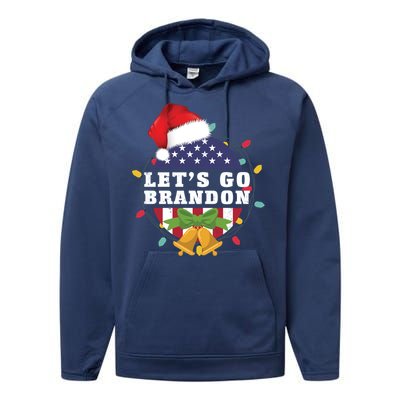 Lets Go Brandon Christmas Theme Gift Performance Fleece Hoodie