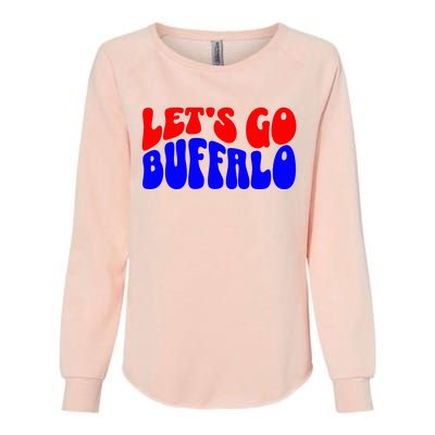 LetS Go Buffalo Football Chant Fun Team Gear Womens California Wash Sweatshirt