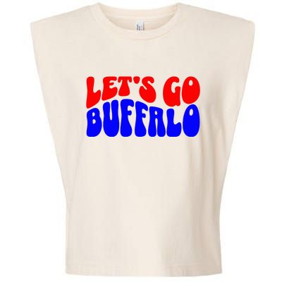 LetS Go Buffalo Football Chant Fun Team Gear Garment-Dyed Women's Muscle Tee