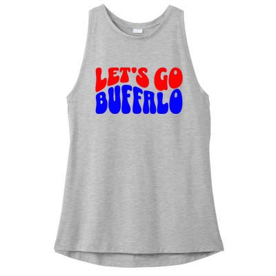 LetS Go Buffalo Football Chant Fun Team Gear Ladies PosiCharge Tri-Blend Wicking Tank