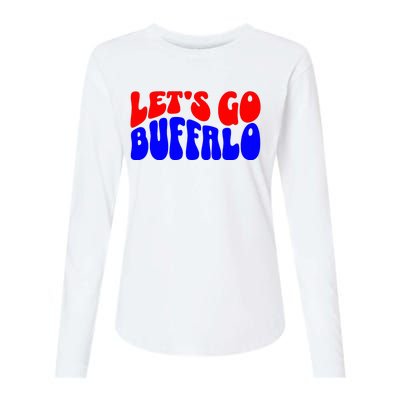 LetS Go Buffalo Football Chant Fun Team Gear Womens Cotton Relaxed Long Sleeve T-Shirt