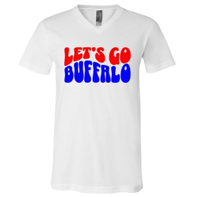 LetS Go Buffalo Football Chant Fun Team Gear V-Neck T-Shirt