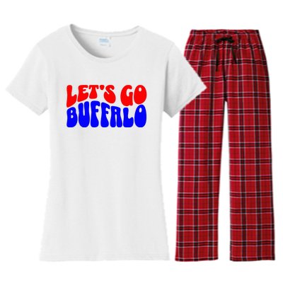 LetS Go Buffalo Football Chant Fun Team Gear Women's Flannel Pajama Set