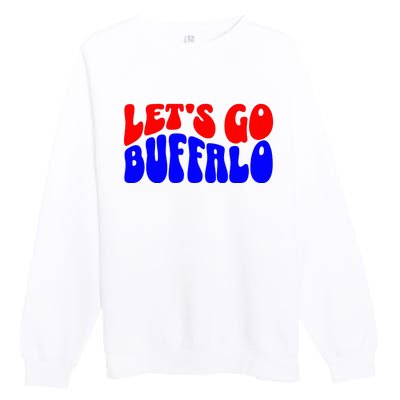 LetS Go Buffalo Football Chant Fun Team Gear Premium Crewneck Sweatshirt