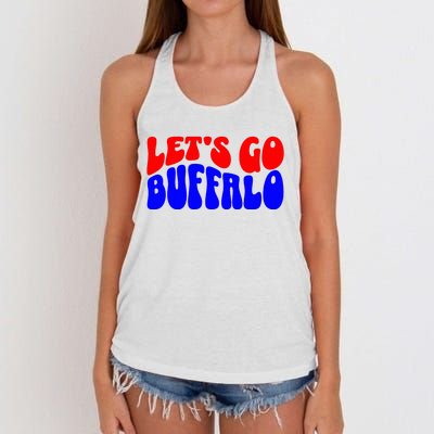 LetS Go Buffalo Football Chant Fun Team Gear Women's Knotted Racerback Tank