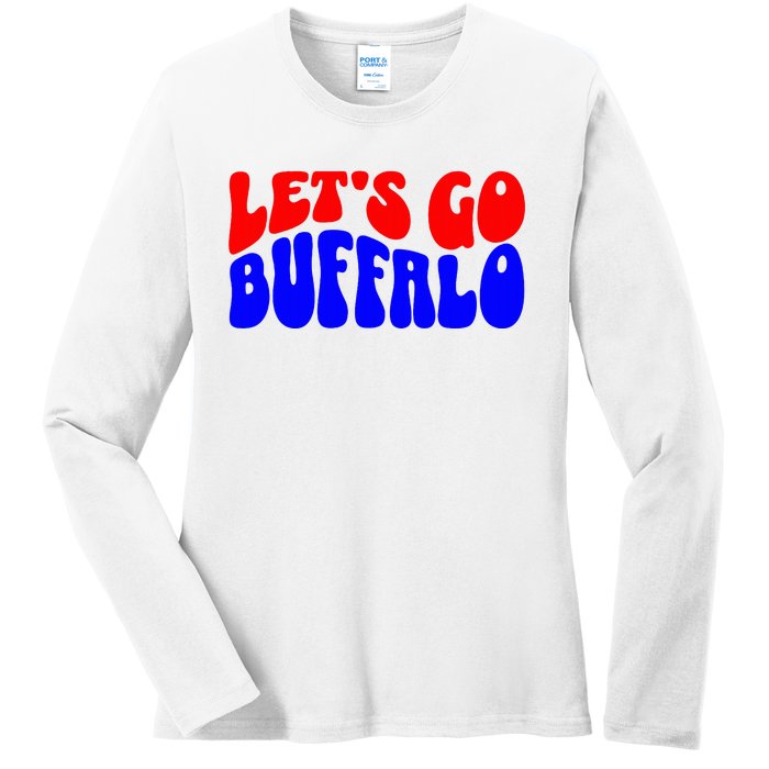 LetS Go Buffalo Football Chant Fun Team Gear Ladies Long Sleeve Shirt