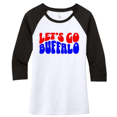 LetS Go Buffalo Football Chant Fun Team Gear Women's Tri-Blend 3/4-Sleeve Raglan Shirt