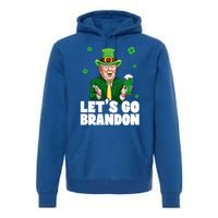 Lets Go Brandon St PatrickS Day Trump Beer And America Gift Premium Hoodie