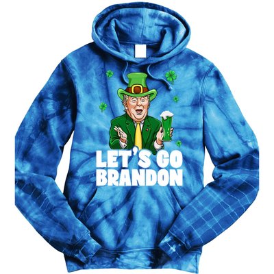 Lets Go Brandon St PatrickS Day Trump Beer And America Gift Tie Dye Hoodie