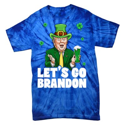 Lets Go Brandon St PatrickS Day Trump Beer And America Gift Tie-Dye T-Shirt